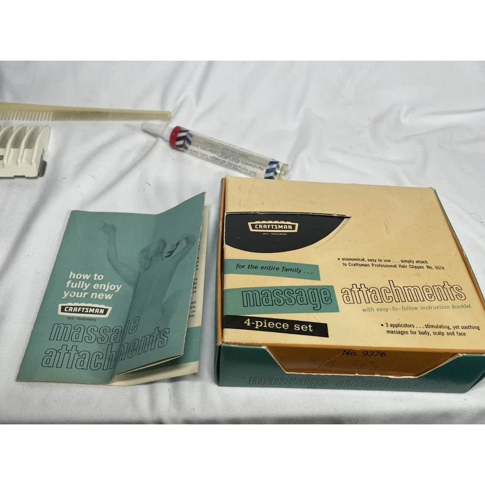 Vintage Craftsman Professional Barber Kit 93742 Sears W/Massage Tested WORKS